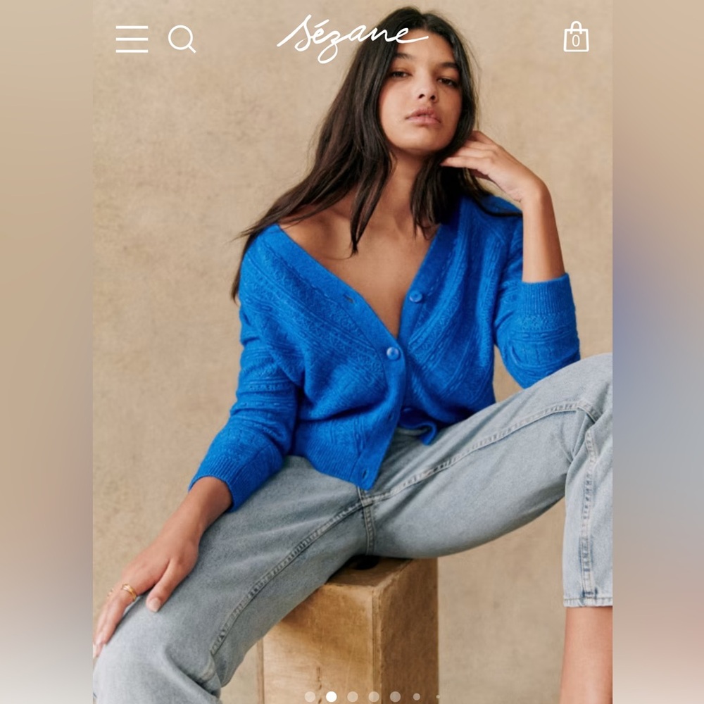 Sezane Eya Cardigan Electric Blue - Size S